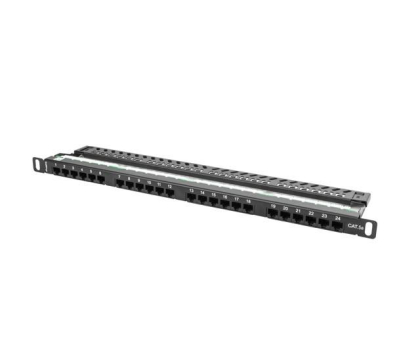 Akcesorium do szafy RACK Lanberg Patchpanel 24p 19" 0,5U UTP 5e organizer (czarny)